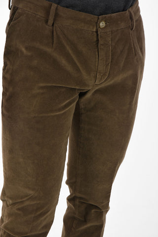 Velvet Mid Waist Straight Pants