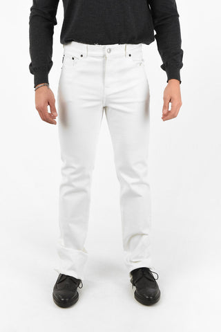 Frayed Hem Straight Fit Jeans 18cm