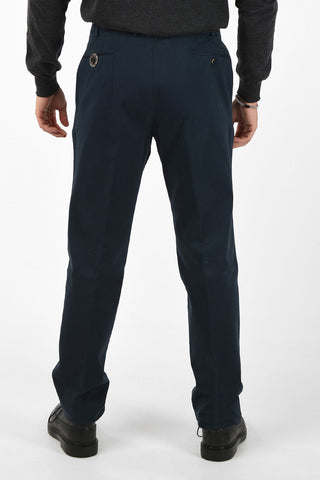 Pantaloni in Cotone Stretch a Vita Regolare 