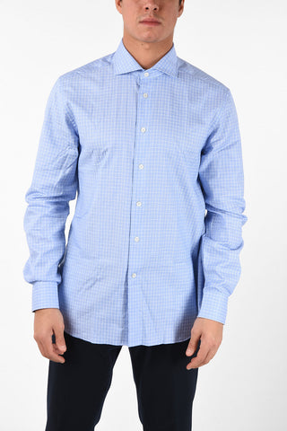 tattersall check spread collar shirt