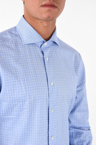 tattersall check spread collar shirt