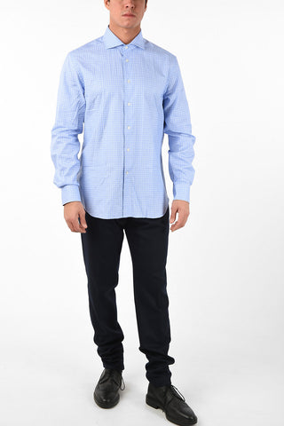 tattersall check spread collar shirt