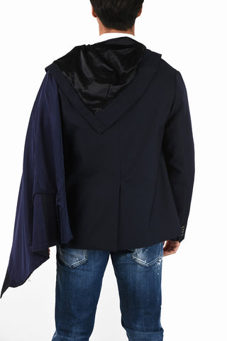 Destructured Two Button Notch Lapel Blazer