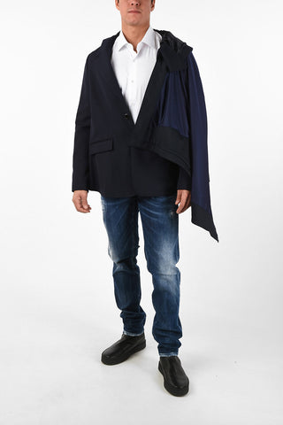 Destructured Two Button Notch Lapel Blazer