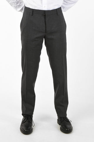 Stretchy Wool Pants with Belt Loops 