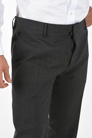 Stretchy Wool Pants with Belt Loops 