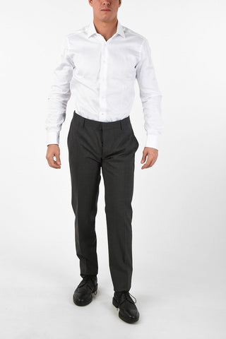 Stretchy Wool Pants with Belt Loops 