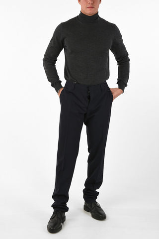 Stretchy Wool Regular Waist Pants