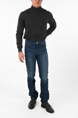Stonewashed Fitted Jeans 16cm
