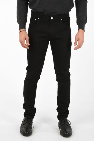 Jeans Slim Fit con Tasca Ricamata 16cm