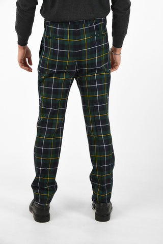 plaid Mid waist plain hem trousers