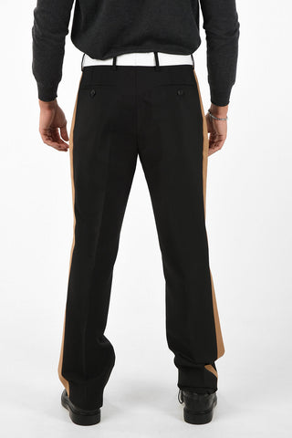 Straight Pants with Contrasting Side Bands