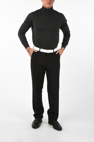 Pantalone Dritto Con Bande Laterali a Contrasto