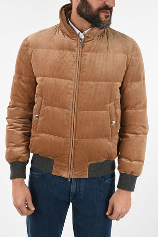 full zip corduroy Down jacket
