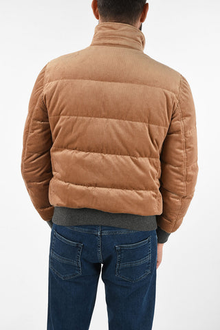 full zip corduroy Down jacket