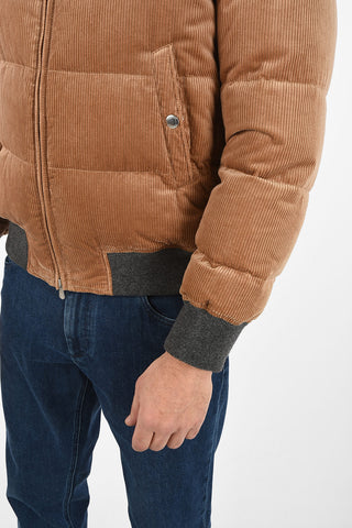 full zip corduroy Down jacket
