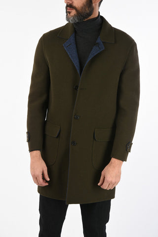 virgin wool and cashmere reversible coat