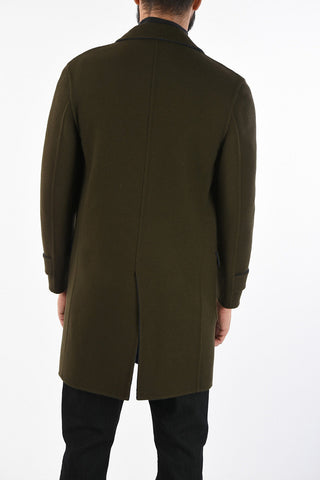 virgin wool and cashmere reversible coat