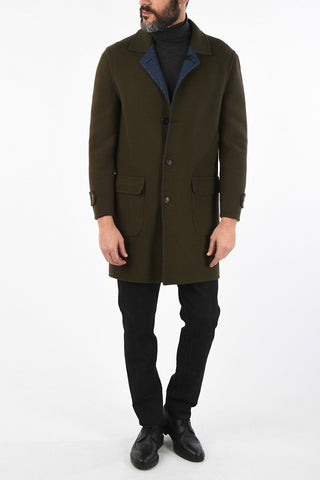 virgin wool and cashmere reversible coat