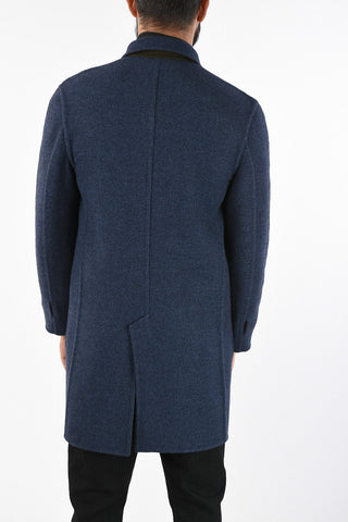 virgin wool and cashmere reversible coat