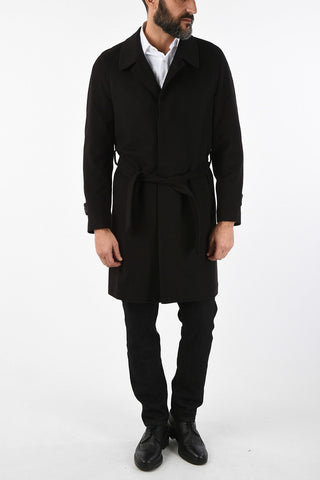 cashmere single breasted trench
