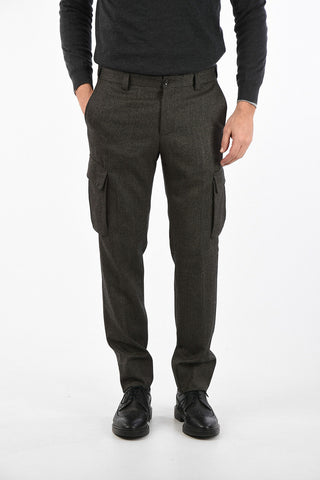 virgin wool Mid-rise waist cargo pants