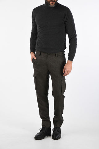 virgin wool Mid-rise waist cargo pants
