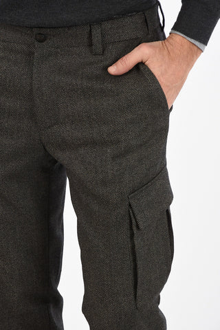 virgin wool Mid-rise waist cargo pants