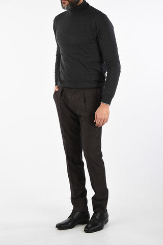 houndstooth LEADER single pleat trousers