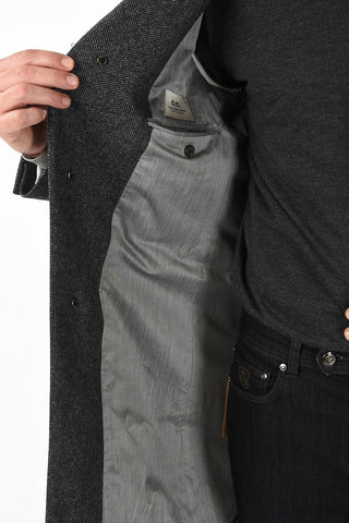 CC COLLECTION plain herringbone virgin wool coat
