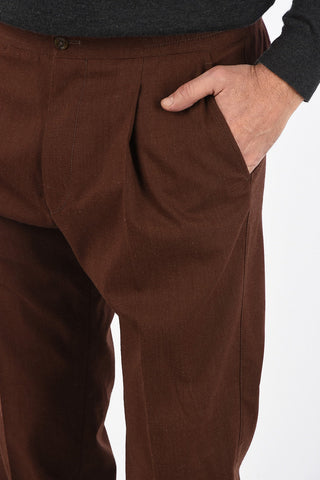 drawstring waist single pleat ACADEMY trousers