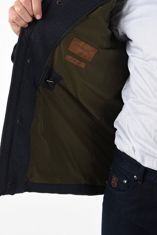 ID virgin wool down jacket with raccoon fur detaul