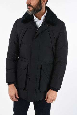 ID down jacket with beaver fur neck