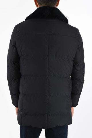 ID down jacket with beaver fur neck