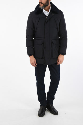 ID down jacket with beaver fur neck