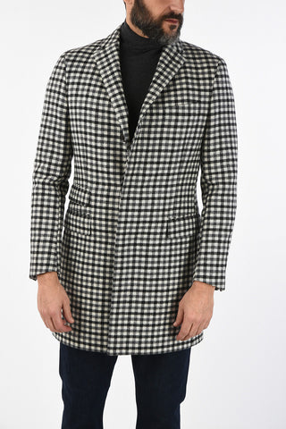 CC COLLECTION gun club check virgin wool coat