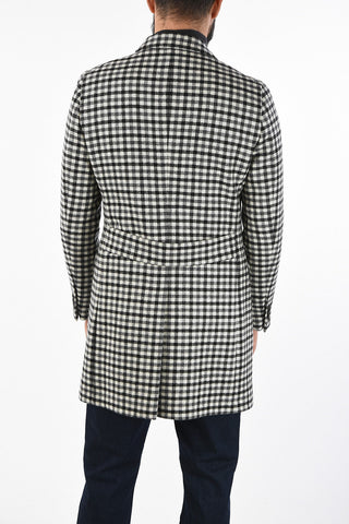 CC COLLECTION gun club check virgin wool coat