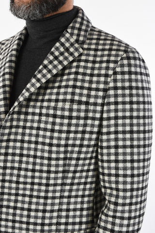 CC COLLECTION gun club check virgin wool coat