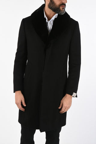 cashmere coat with mink fur neck