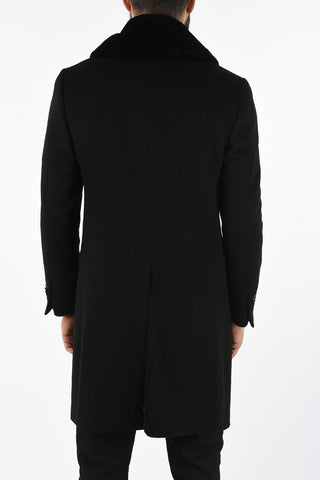 cashmere coat with mink fur neck