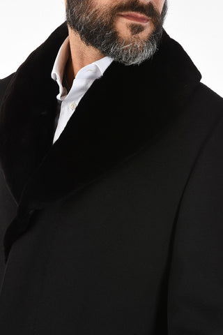 cashmere coat with mink fur neck