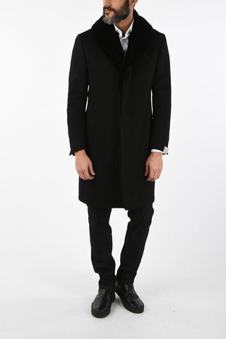 cashmere coat with mink fur neck