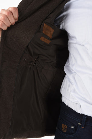 ID cashmere down jacket with fox fur detail