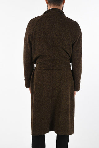 trench monopetto in lana vergine