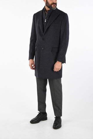 ID cappotto IDENTITY in Lana Vergine Plain Herringbone