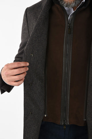ID plain herringbone cashmere IDENTITY coat