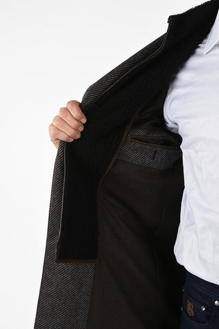ID plain herringbone cashmere IDENTITY coat