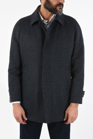 houndstooth virgin wool coat