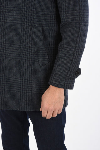 houndstooth virgin wool coat