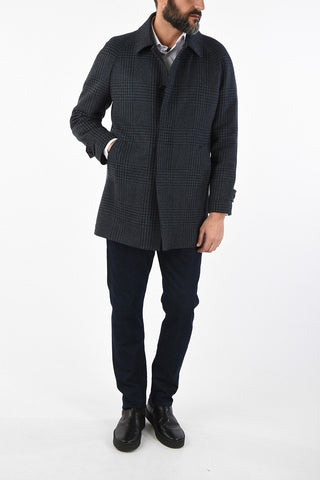 houndstooth virgin wool coat